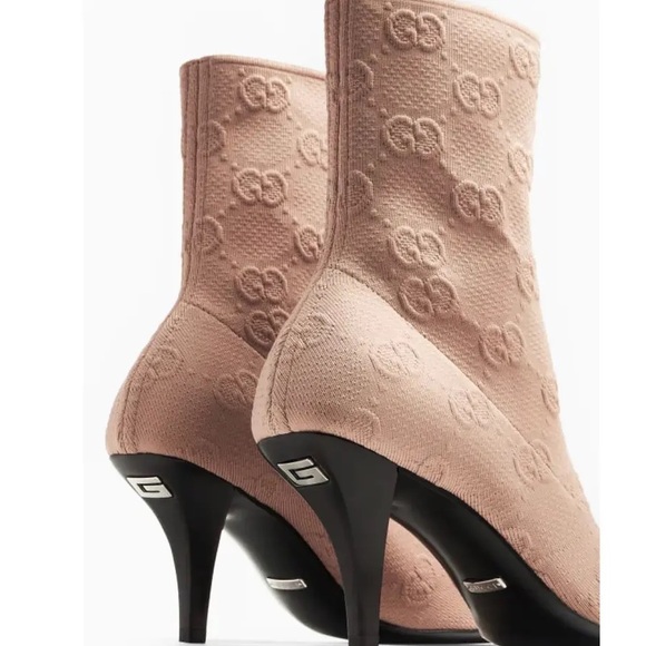 Gucci Knit Ankle Boots in Nude - Picture 2 of 5